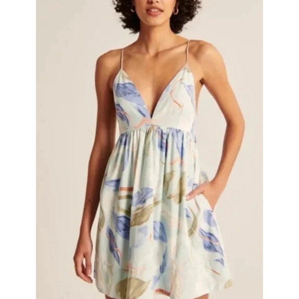 Abercrombie & Fitch Light Blue Floral Mini Dress